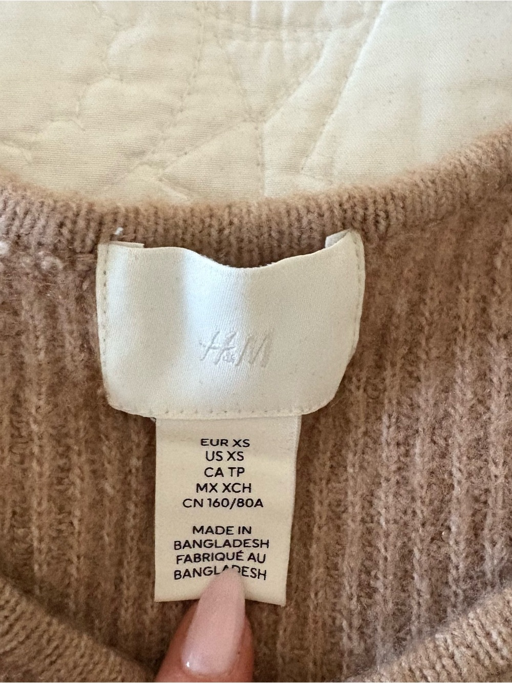 H&M Tan Ribbed Button-Front Cardigan - Picture 2 of 2